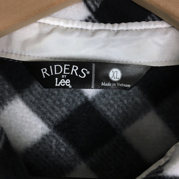 RIDERS by LEE Shacket Shirt Jacket Buffalo Plaid Fleece Cozy Cabincore Size XL - Picture 5 of 7